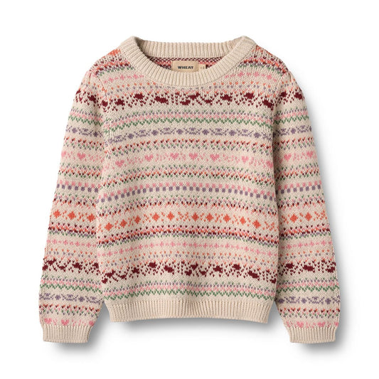 Olga Organic Jacquard Pullover | Wheat