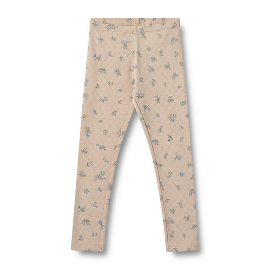Jules Jersey Leggings - Warm Sand Flowers | Wheat