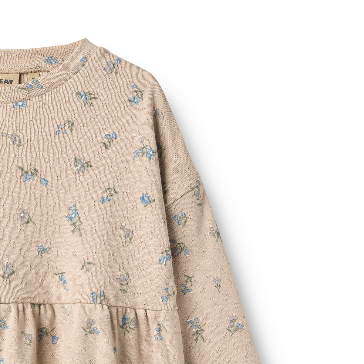 Emmy Jersey Dress - Warm Sand Flowers | Wheat