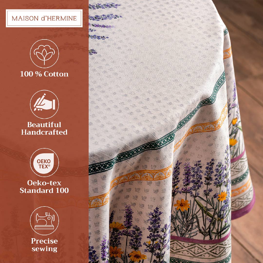 Fanny Lavender Tablecloth (Various Sizes) | Maison d'Hermine