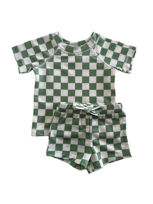 Lime Checkerboard Rashguard Set UPF 50+ | SIIX