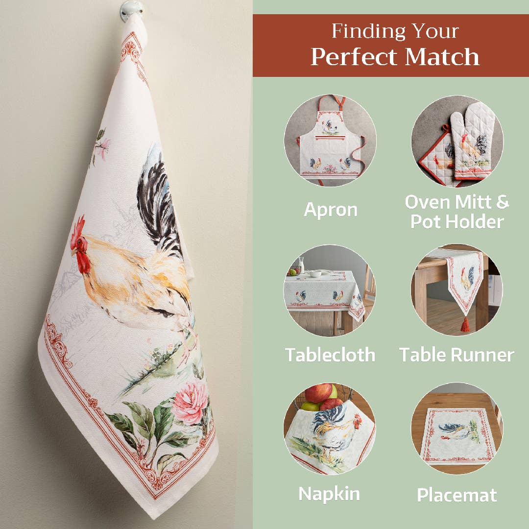 Campagne - Coq Kitchen Towels - Set Of 2 | Maison d'Hermine