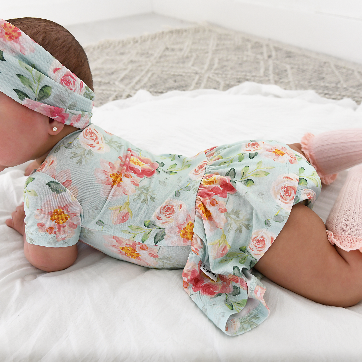 Mae Floral Bamboo Skirted Bodysuit | Gigi & Max