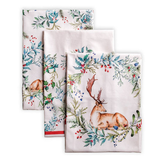 Holly Time Towels (Set of 3) | Maison d'Hermine