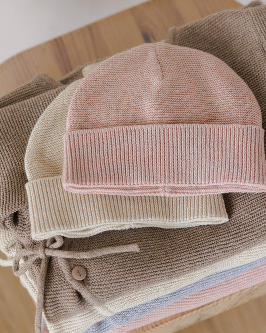 Baby Beanie - Heathered Rose | Quincy Mae
