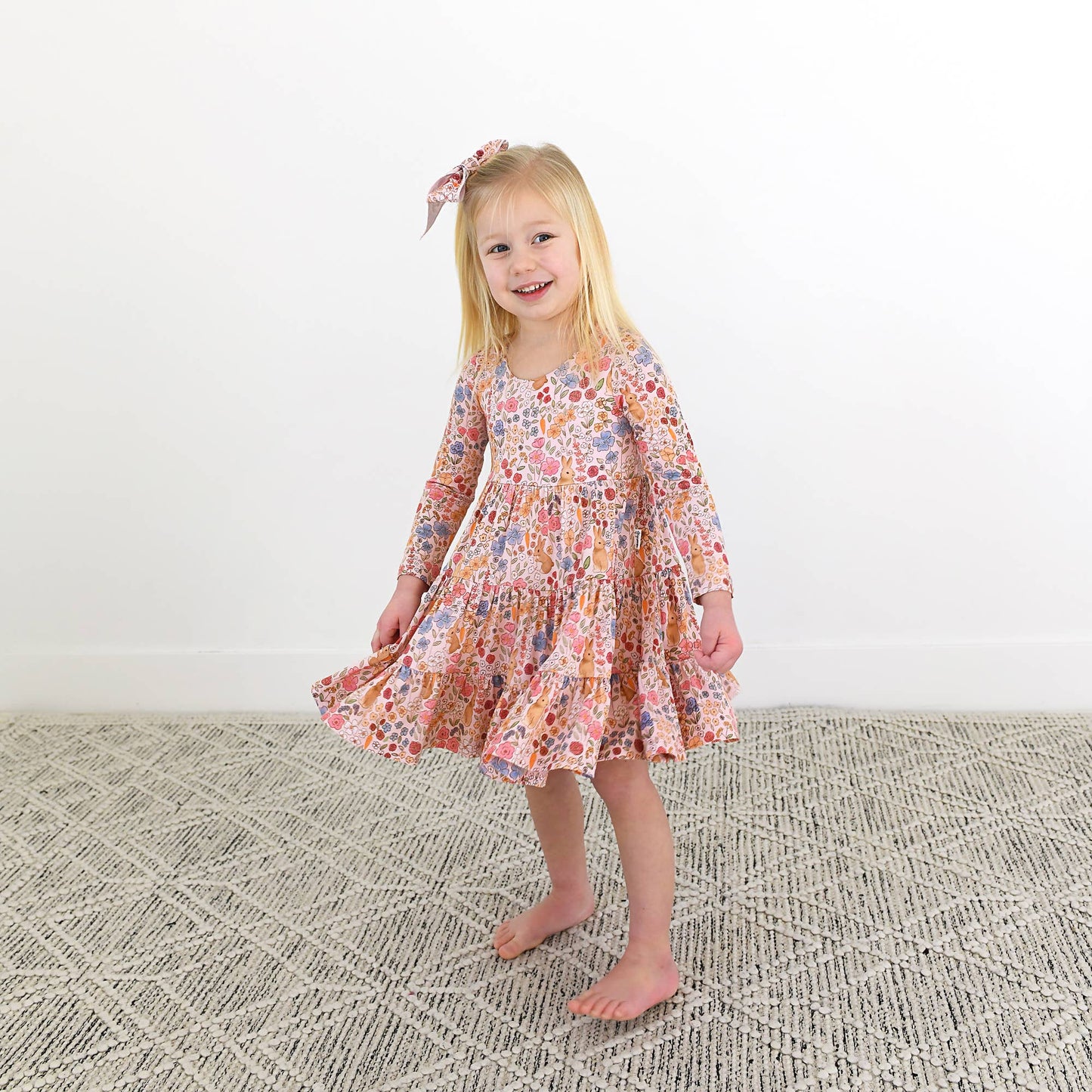 Meadow Floral Bunny Bamboo Dress | Gigi & Max