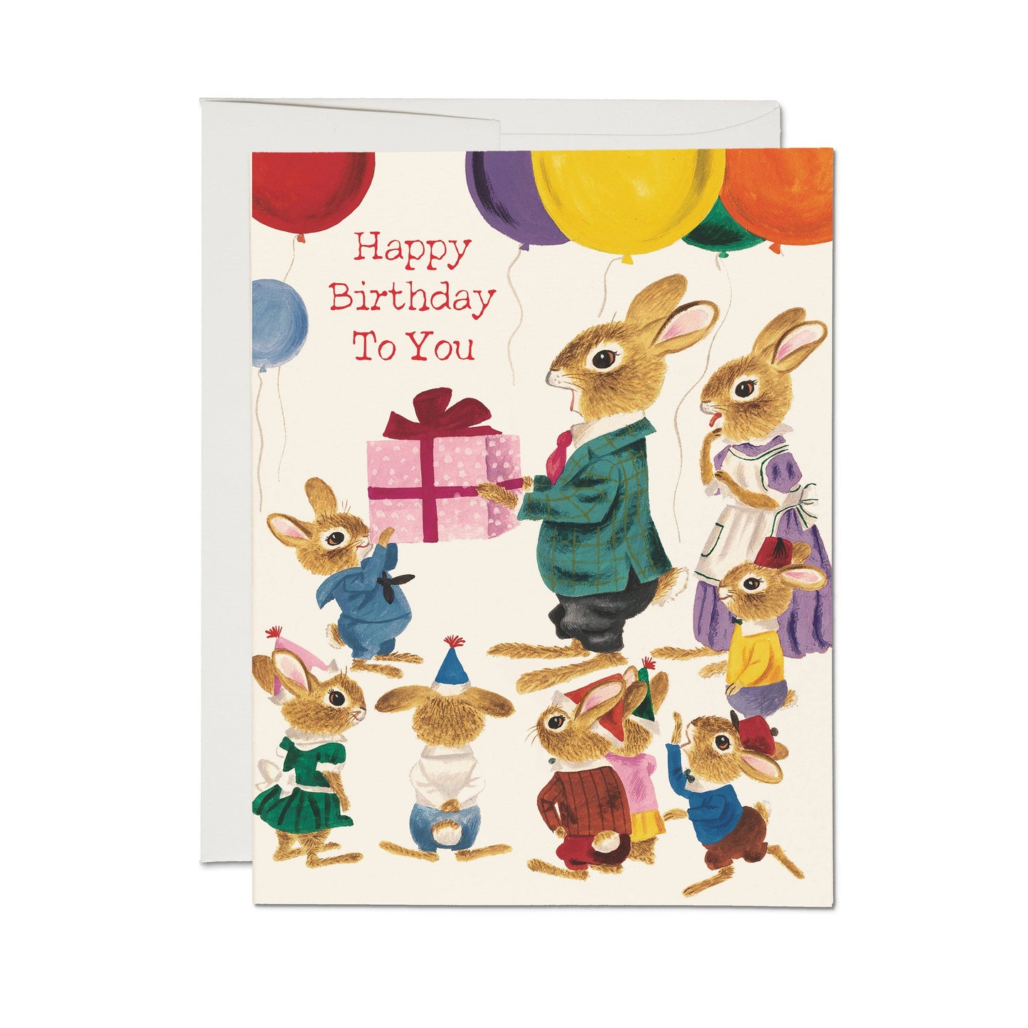 Richard Scarry Rabbit Party Greeting Card | Red Cap Cards