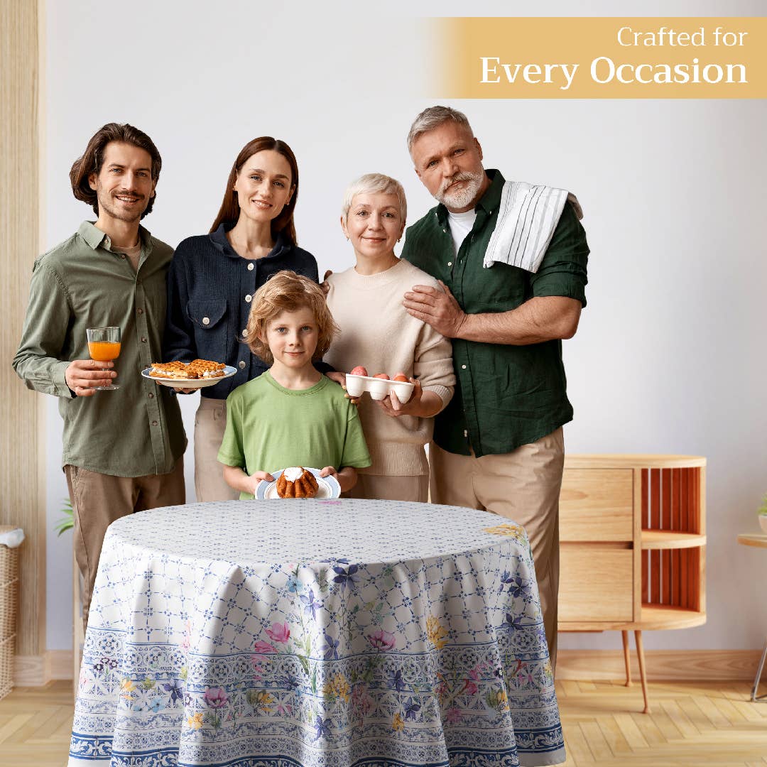 Faience Cotton Tablecloth (Various Sizes) | Maison d'Hermine