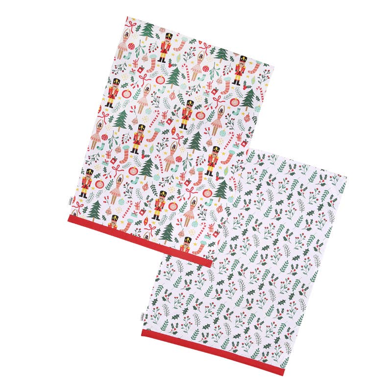 Nutcracker Recycled Cotton Set Of 2 Tea Towels | Dexam