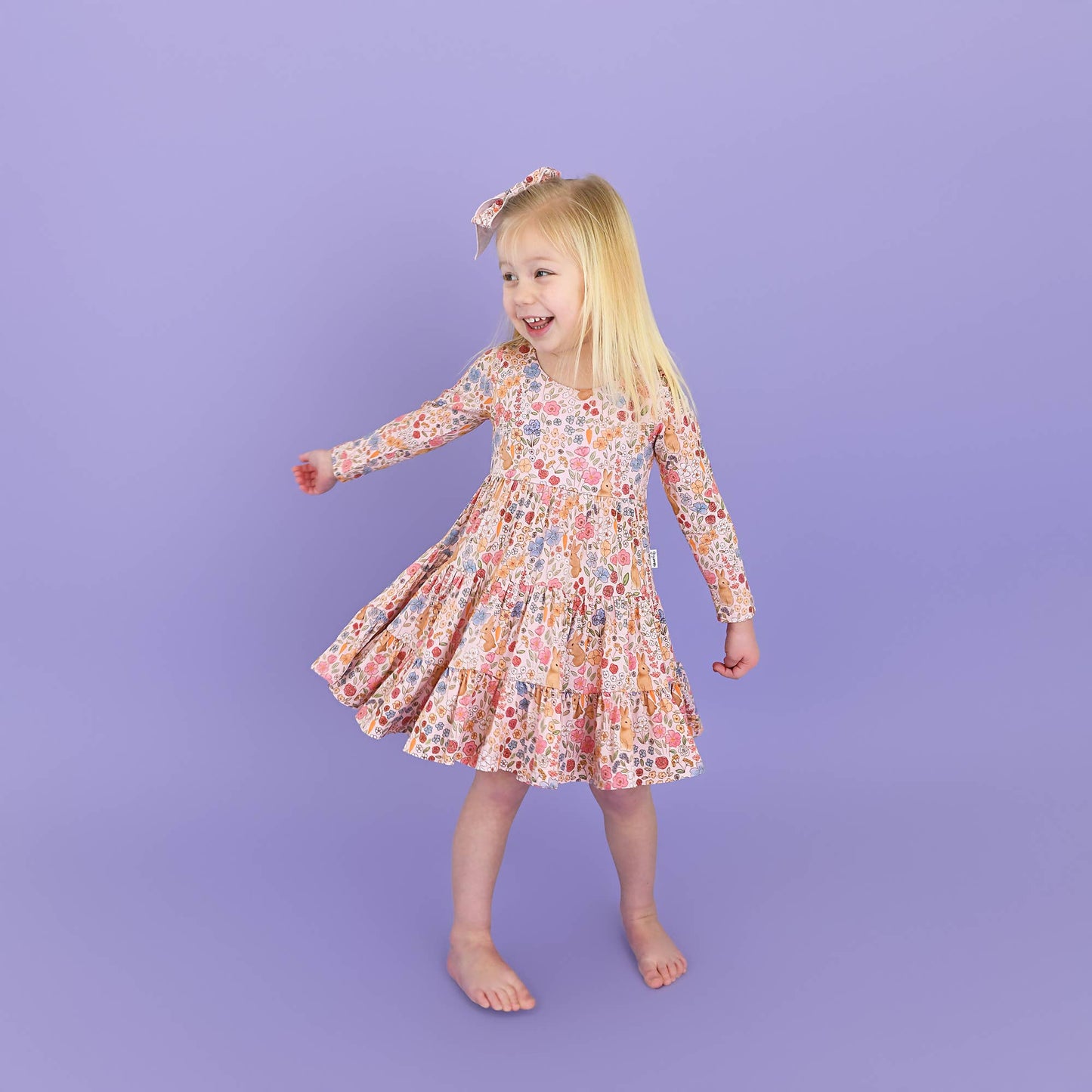 Meadow Floral Bunny Bamboo Dress | Gigi & Max