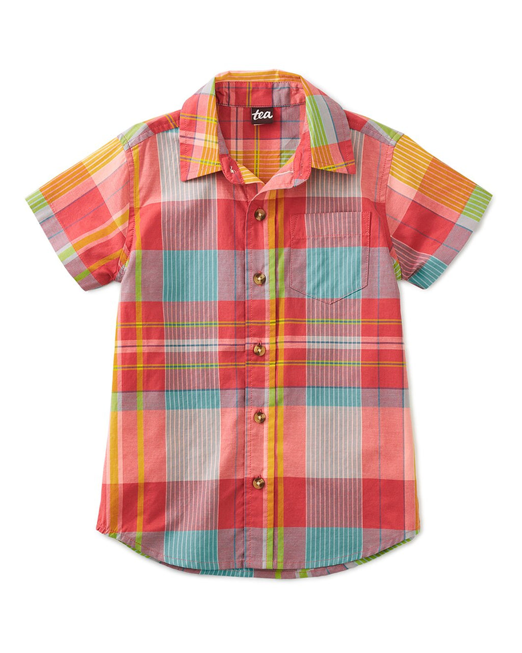 Short Sleeve Button Up Cotton Shirt | Tea Collection