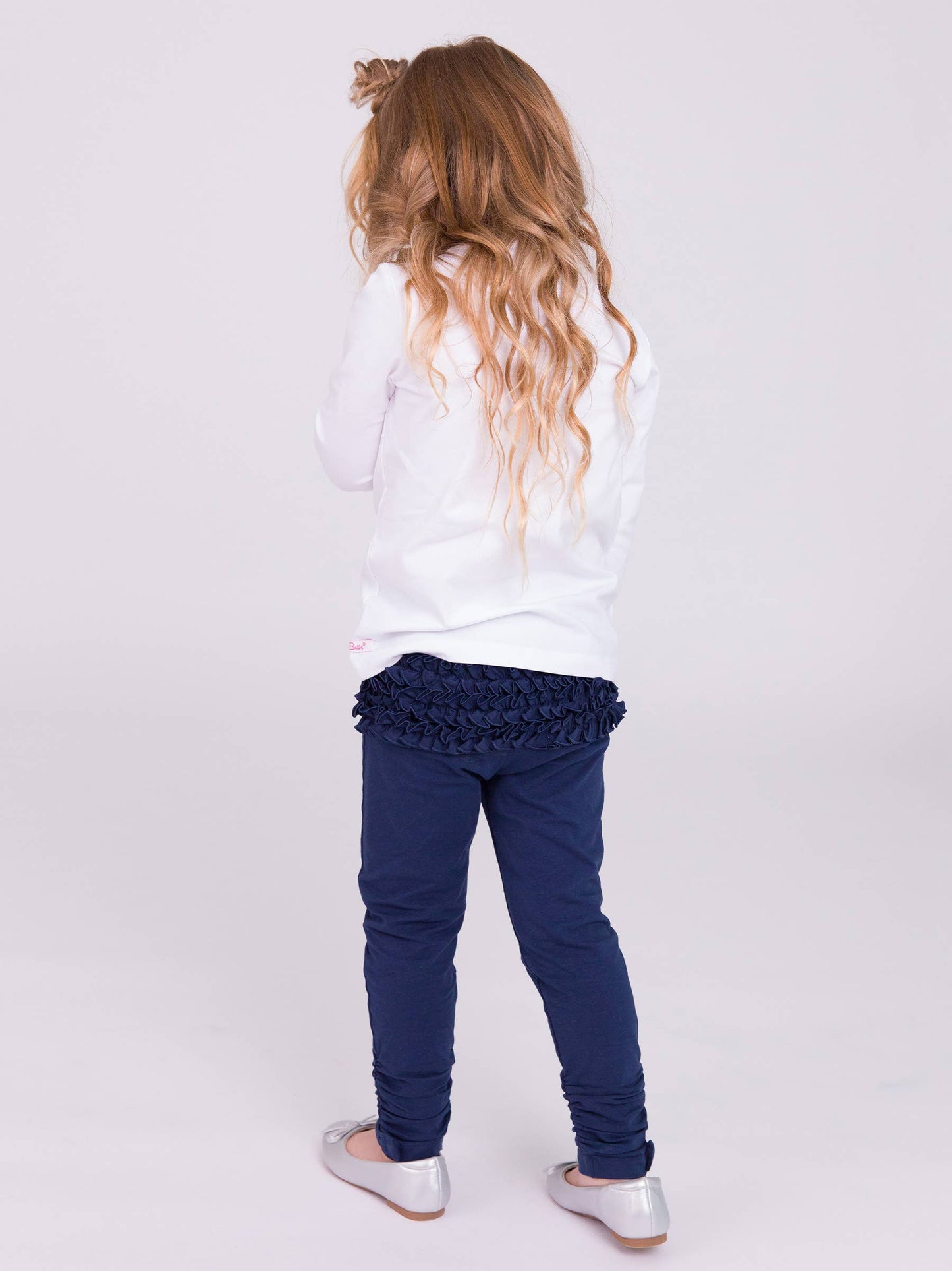 White Ruffle Sleeve Top | RuffleButts + RuggedButts