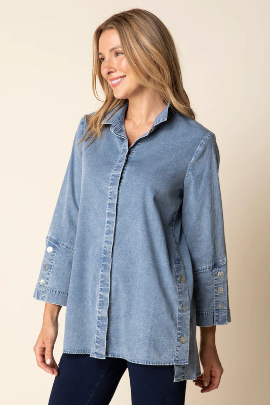 Perfect Travel Shirts Side Button Tunic | Habitat Clothing