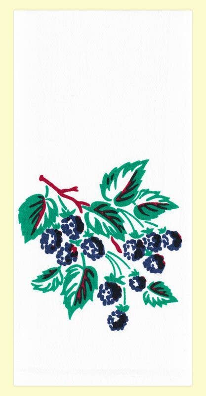 Blackberries Retro Flour Sack Towel | Red & White Kitchen Company