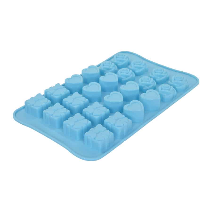Present, Heart and Rose Silicone Candy Mold | R&M International