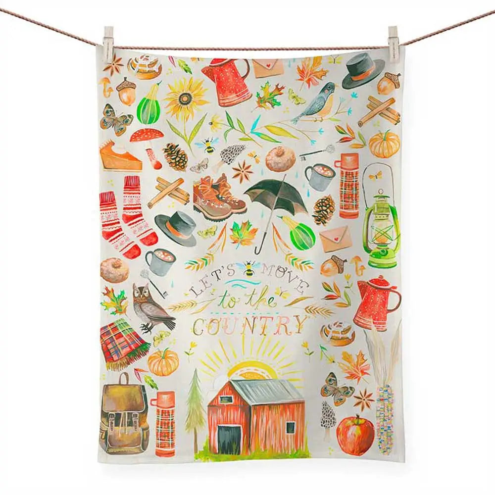 Cotton Printed Tea Towel (Various Prints) | Greenbox Art