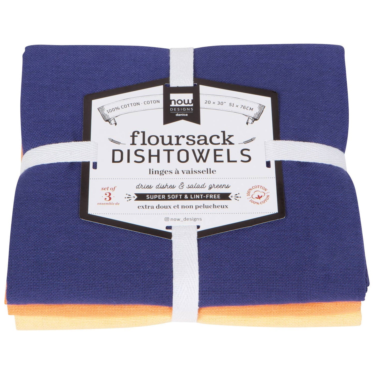Dusk/Apricot/Sunray Floursack Dishtowels (Set of 3) | Danica