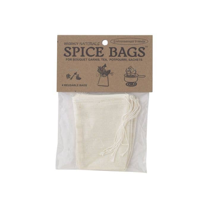 Regency Natural Cotton Spice Bags, Set Of 4 | HIC Kitchen