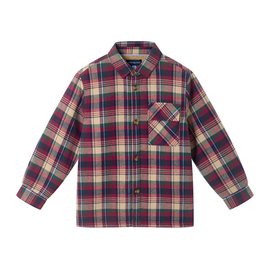 Maroon Plaid Sherpa-Lined Flannel Buttondown | Andy & Evan