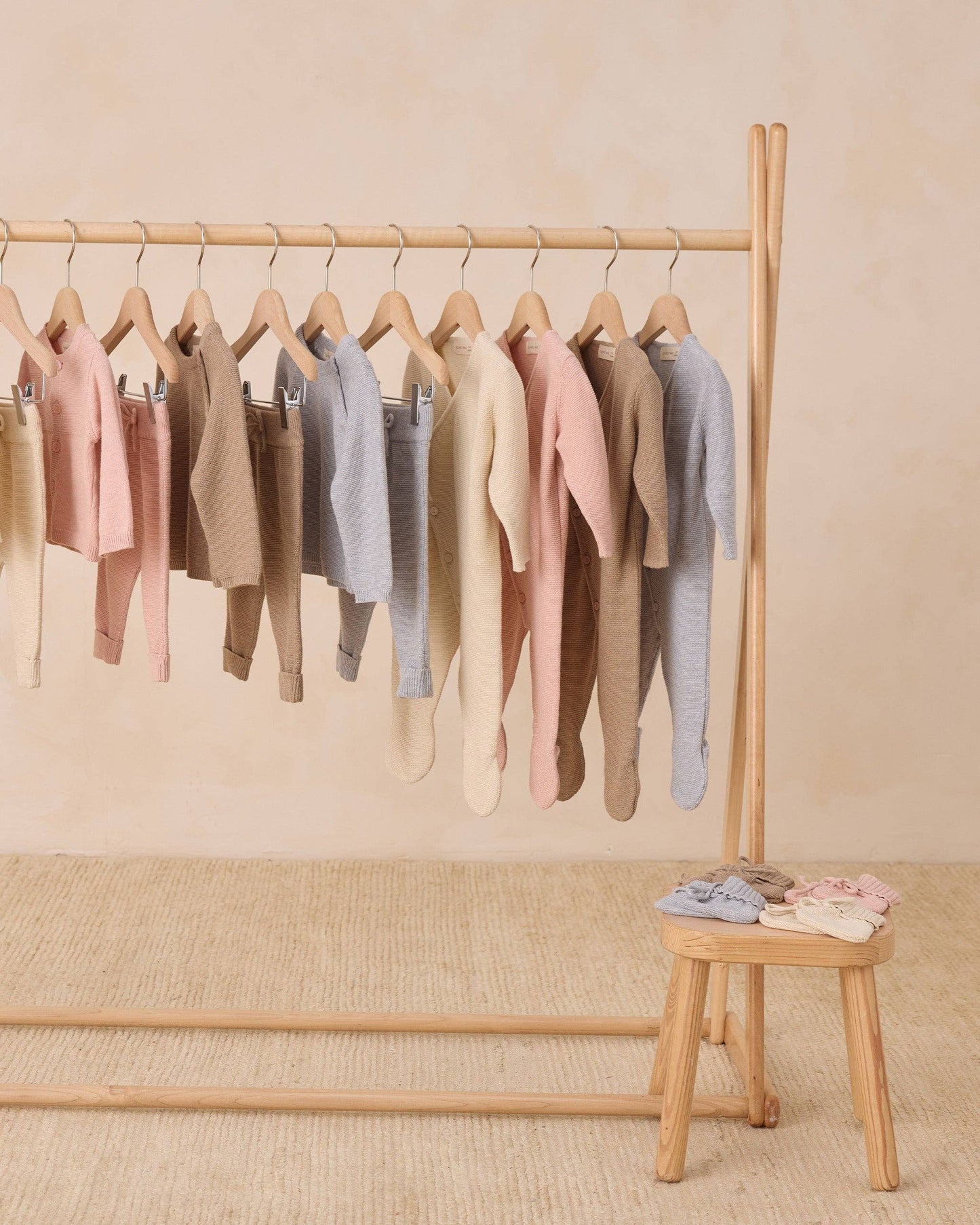 Knit Booties - Heathered Dusty Blue | Quincy Mae