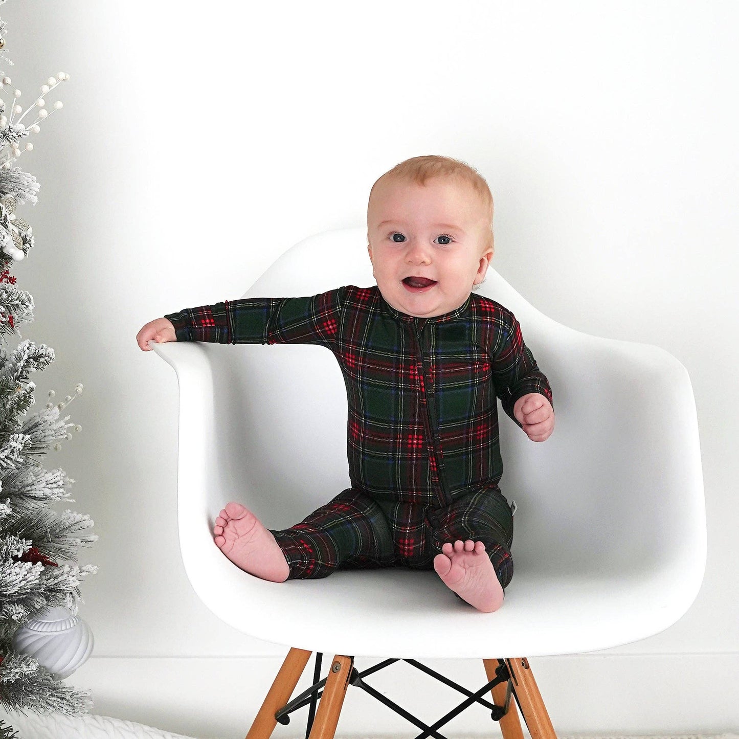 Kane Tartan Bamboo Romper | Gigi & Max