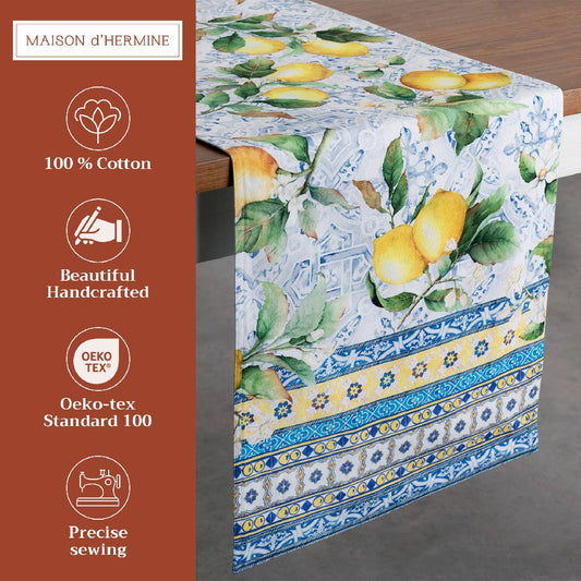 Double Sided Citrus Table Runner | Maison d'Hermine