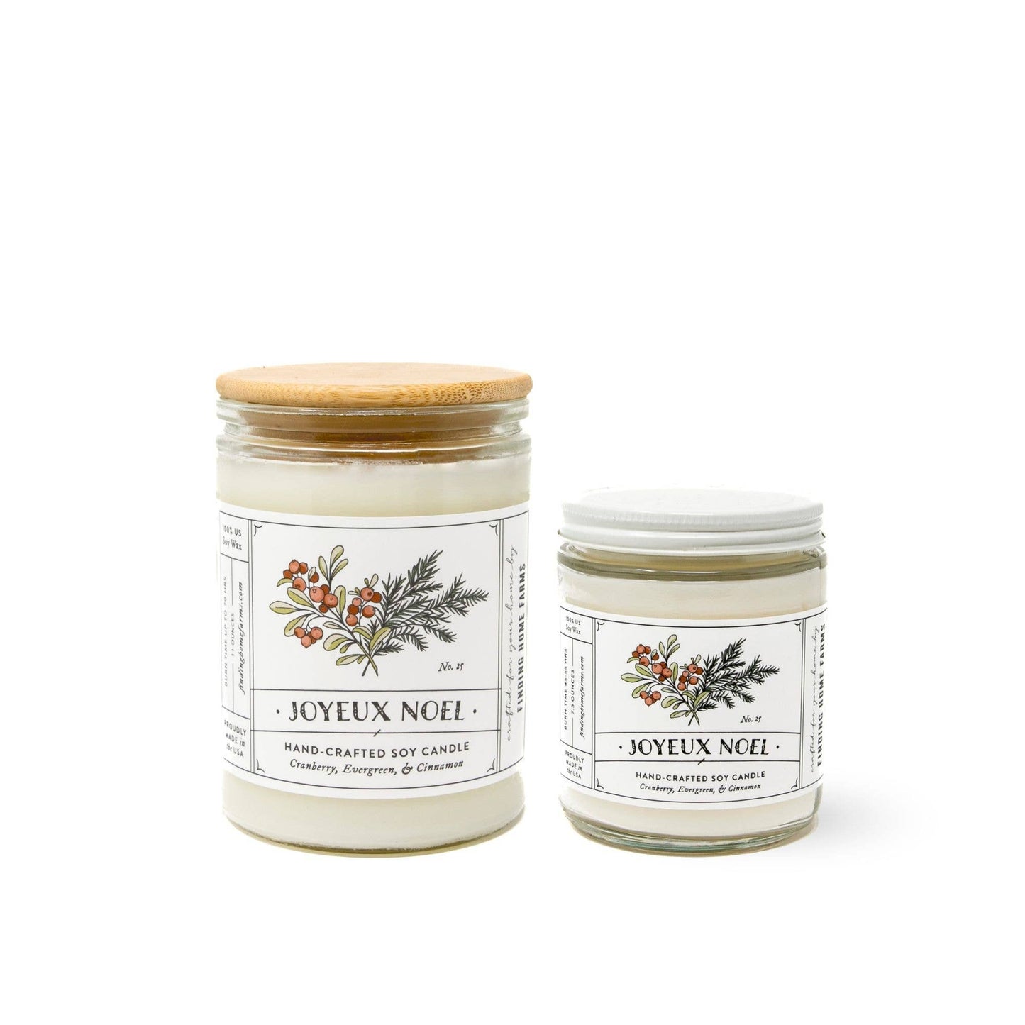 Soy Candle - Joyeux Noel Scent | Finding Home Farms