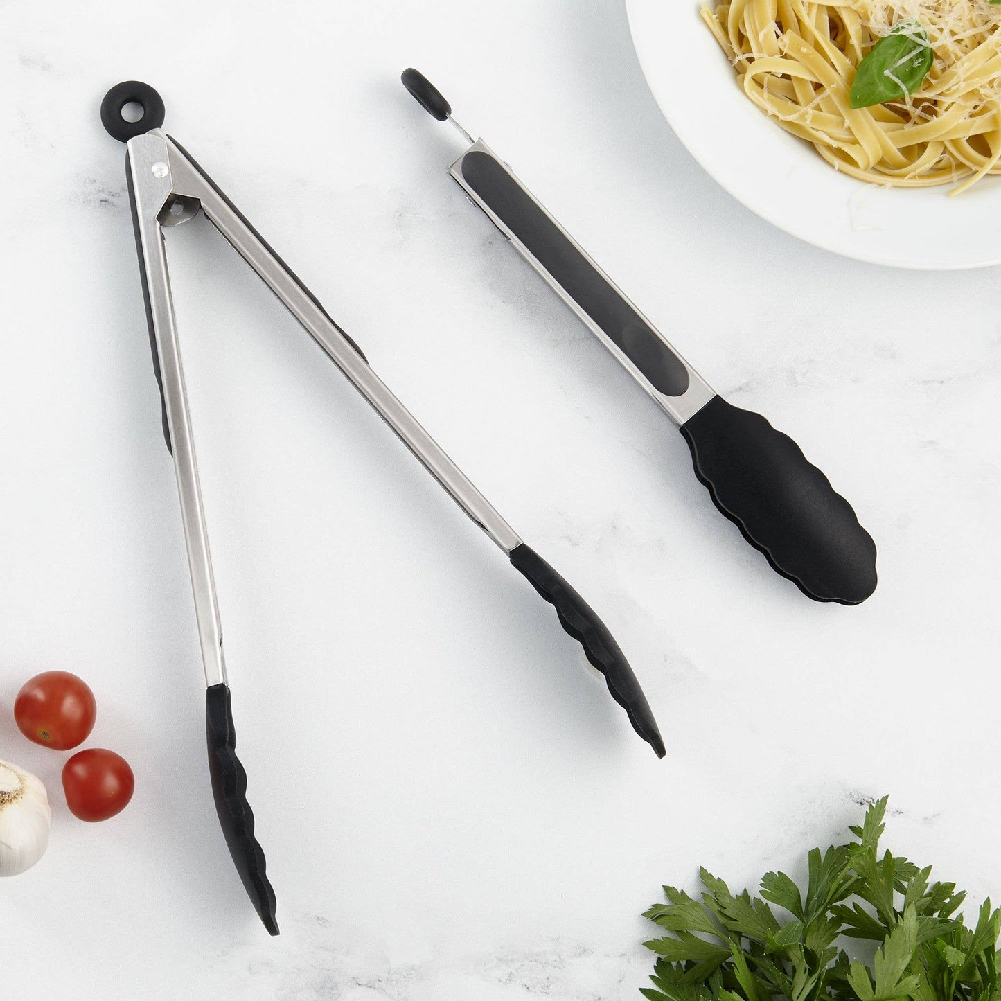 12" Cutlery-Pro Silicone Tongs | HIC Kitchen