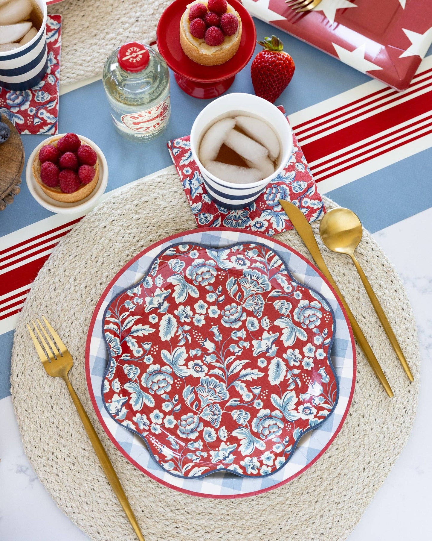 Hamptons Floral Paper Cocktail Napkin | My Mind's Eye