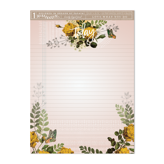 Pink Bouquet Legal Pad | Papaya