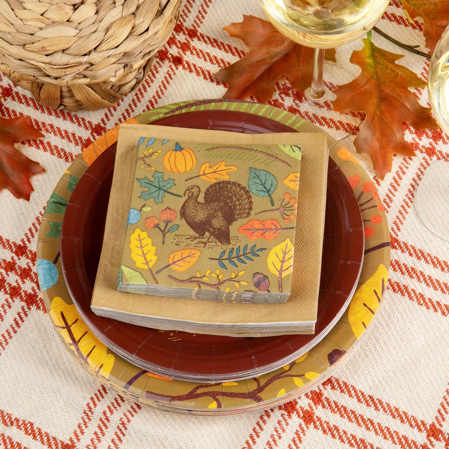 "Good Gobble" 80 Piece Paper Plate & Napkin Set | Fabuplates