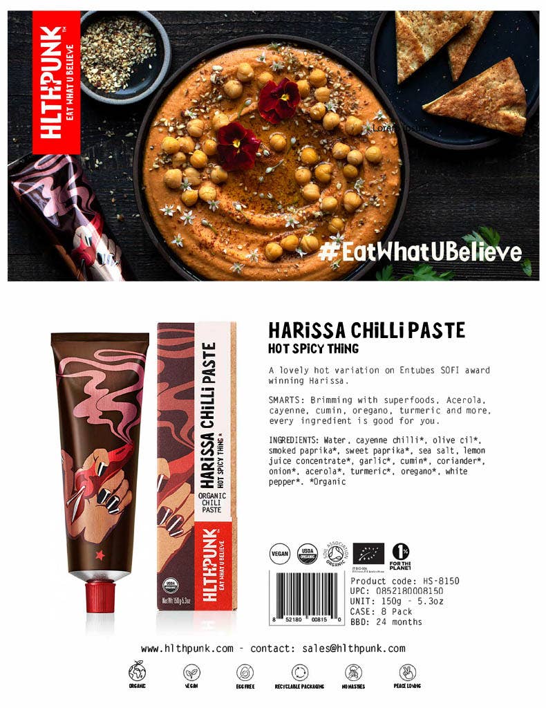 Harissa Chilli Paste Organic - 5.3oz (150g) | HLTHPUNK