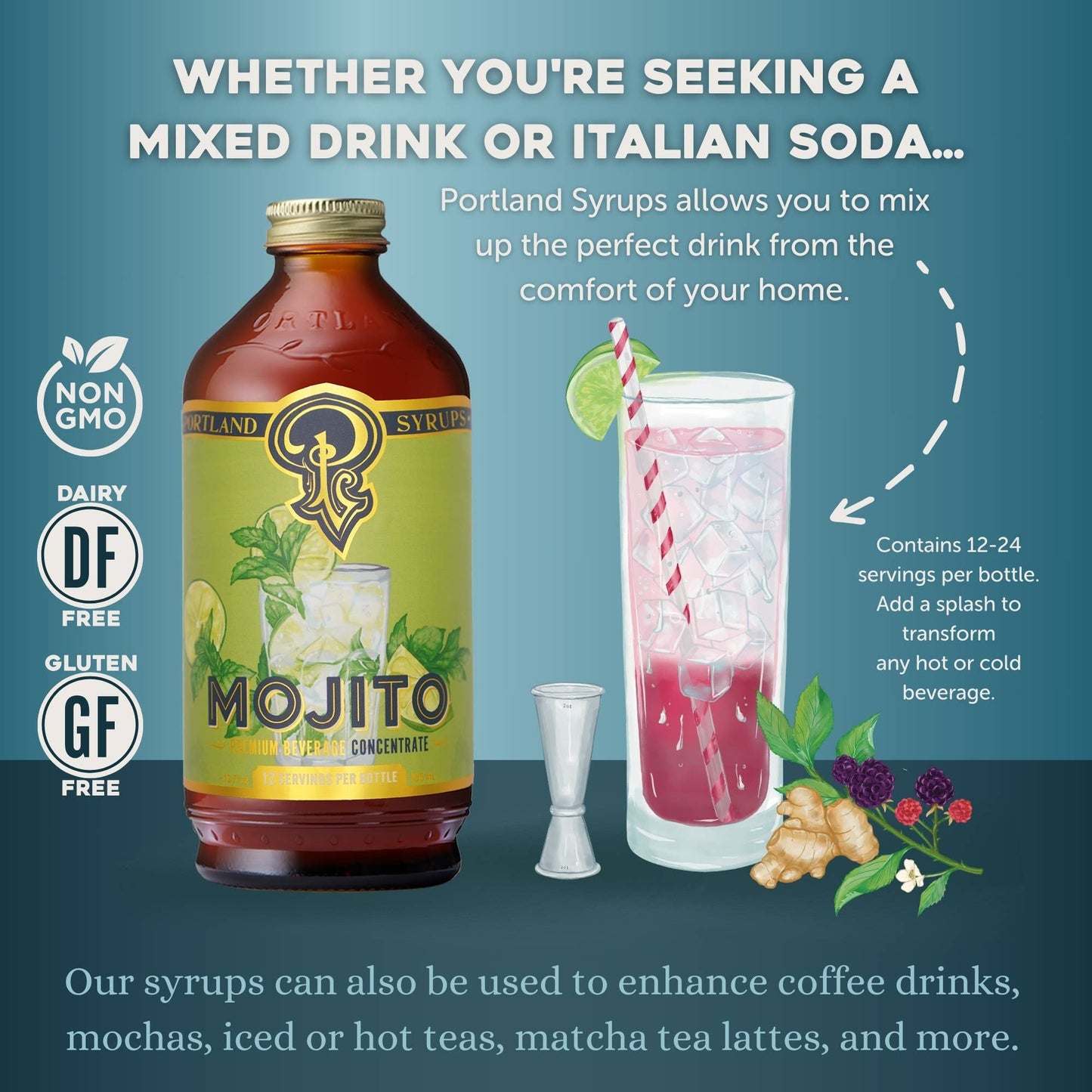 Mojito Simple Syrup - 12oz | Portland Syrups