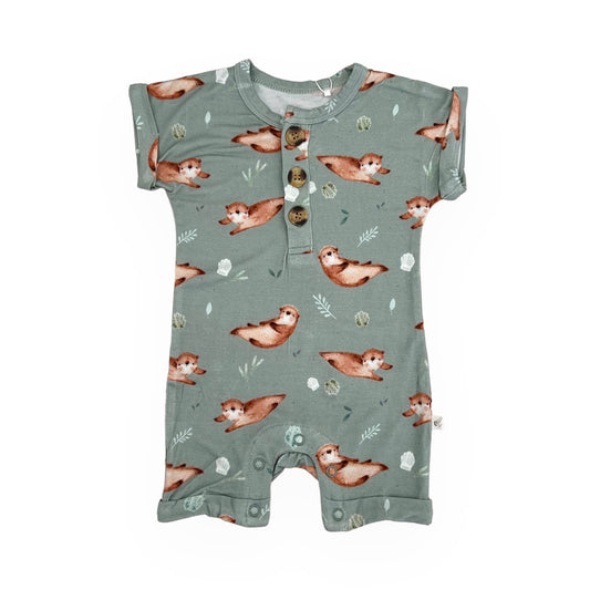 Sea Otter Bamboo Henley Shortie | Emi Lei