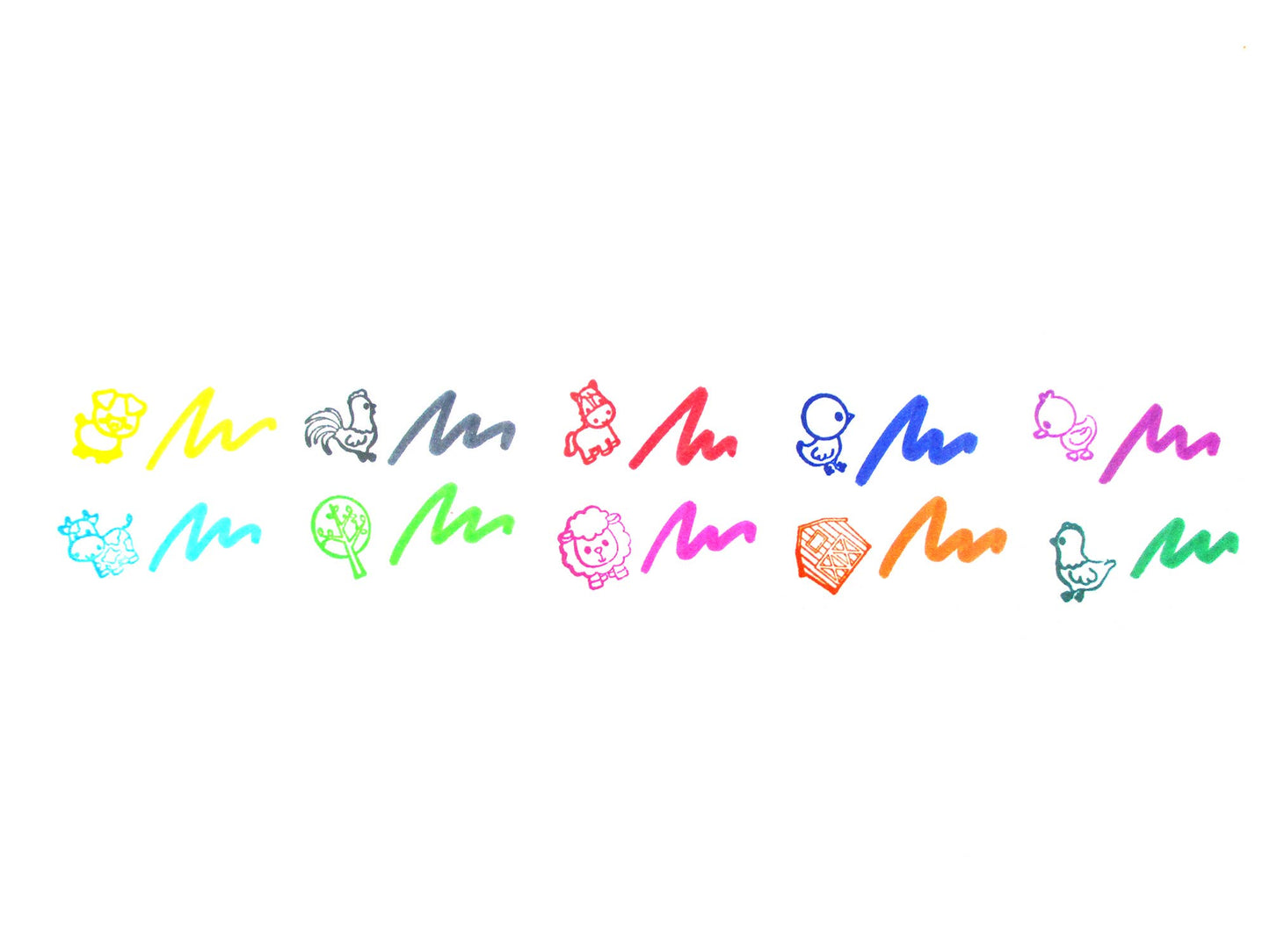 Farm Animals Stamp Marker Set - Set of 10 | Tiny Mills