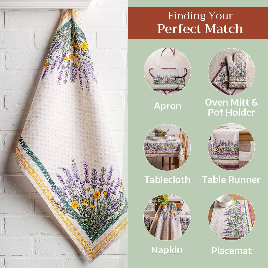Fanny Lavender Kitchen Towels - Set Of 3 | Maison d'Hermine