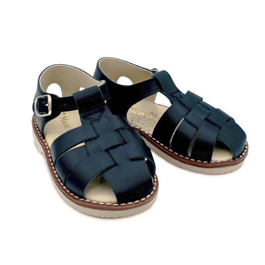 Roman Blue Leather Sandals | Aladino Spain