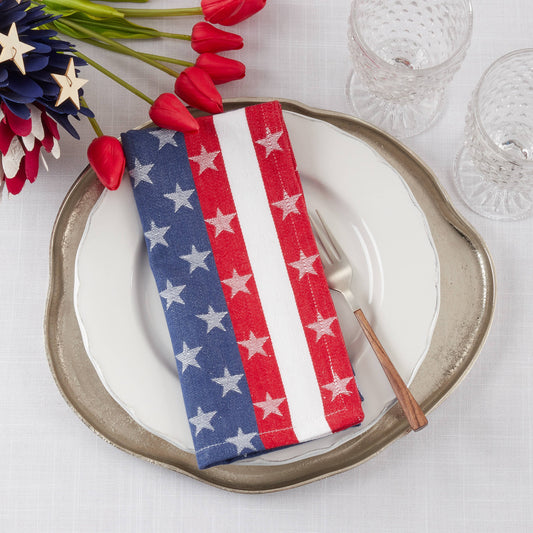 Americana Cloth Napkin Set/4 | Saro Lifestyle