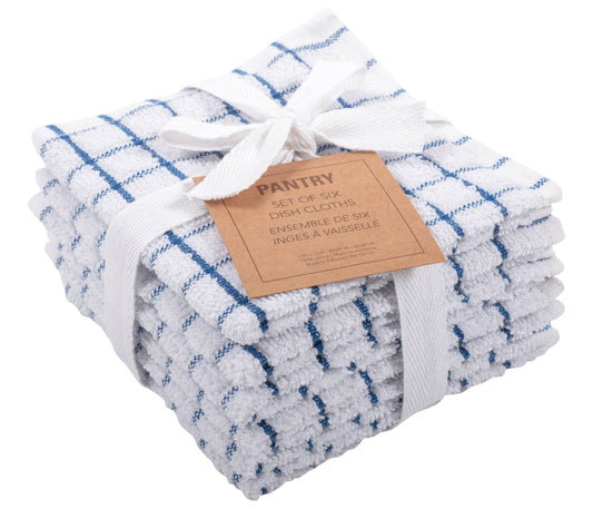 Checkered Terry Dish Cloths - Set of 6 | KAF Home