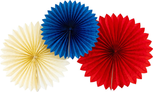 Red White and Blue Tissue Party Fans | My Mind's Eye