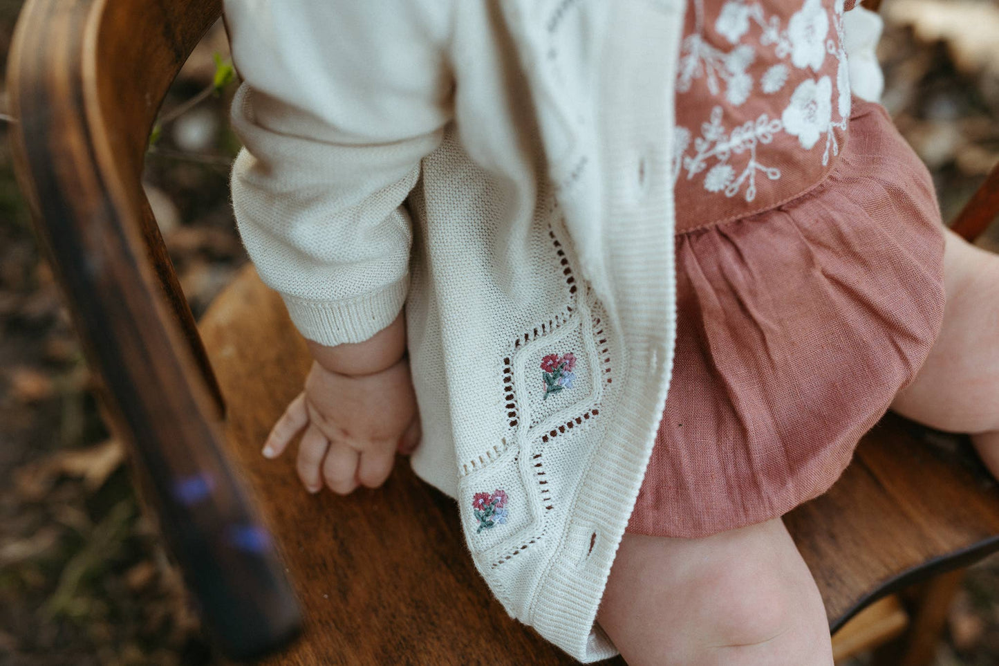 Floral Pointelle Cardigan | Viverano Organics