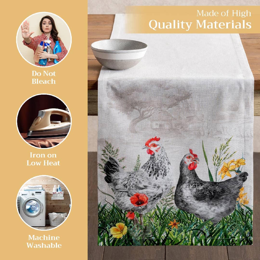 Basse Cour Table Runner | Maison d'Hermine