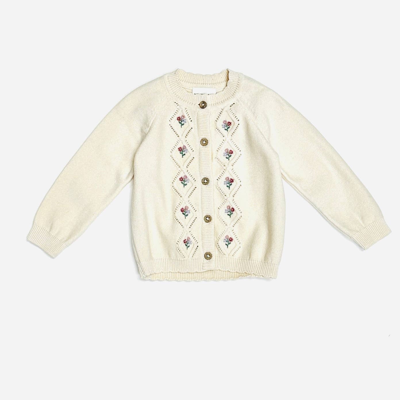 Floral Pointelle Cardigan | Viverano Organics