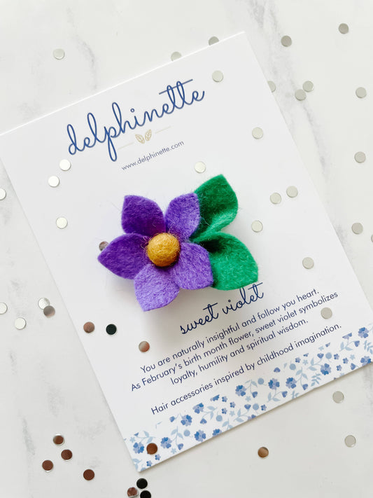 Purple Sweet Violet Hair Tie | Delphinette