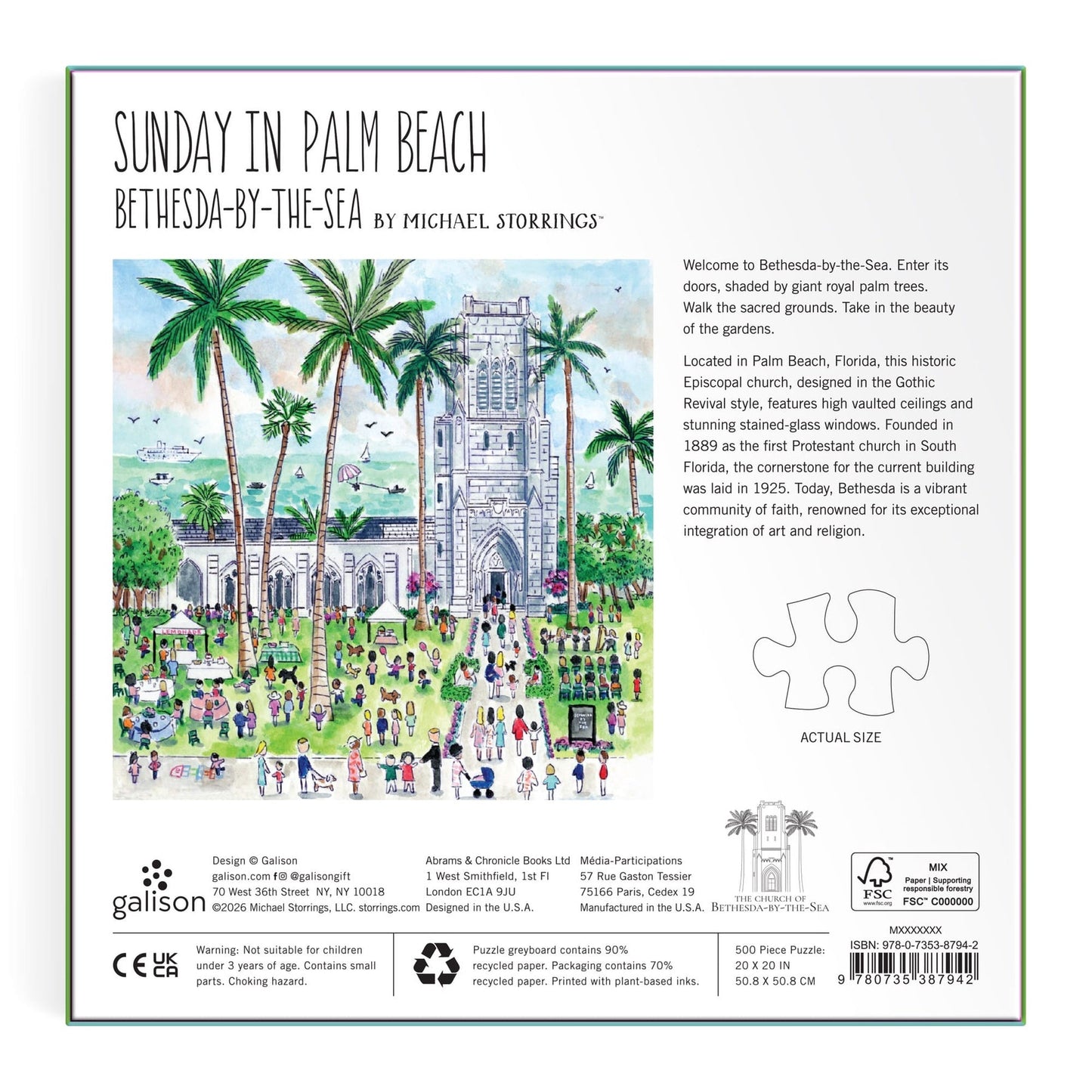 Sunday in Palm Beach 500 pc Puzzle | Michael Storrings