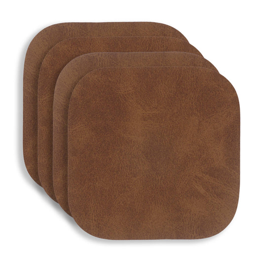 Santiago Faux Leather Coasters - Set Of 4 | KAF Home Coasters