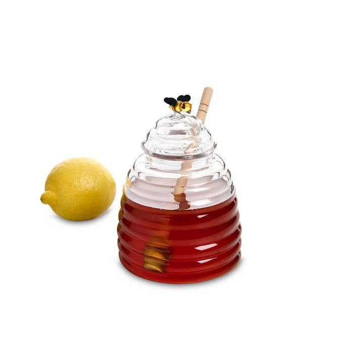 Glass Honey Jar With Lid And Honey Dipper | HIC Kitchen