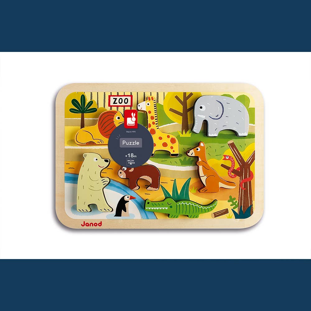 Zoo Chunky Puzzle (7 Stand-Alone Pieces) | Janod
