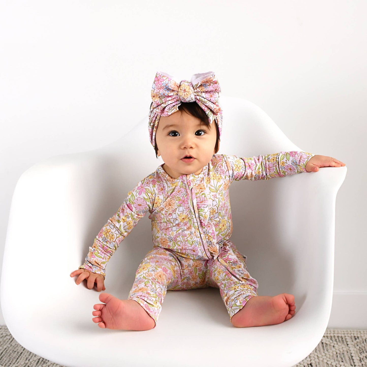 Kennedy Floral Ruffle Zip Romper | Gigi & Max