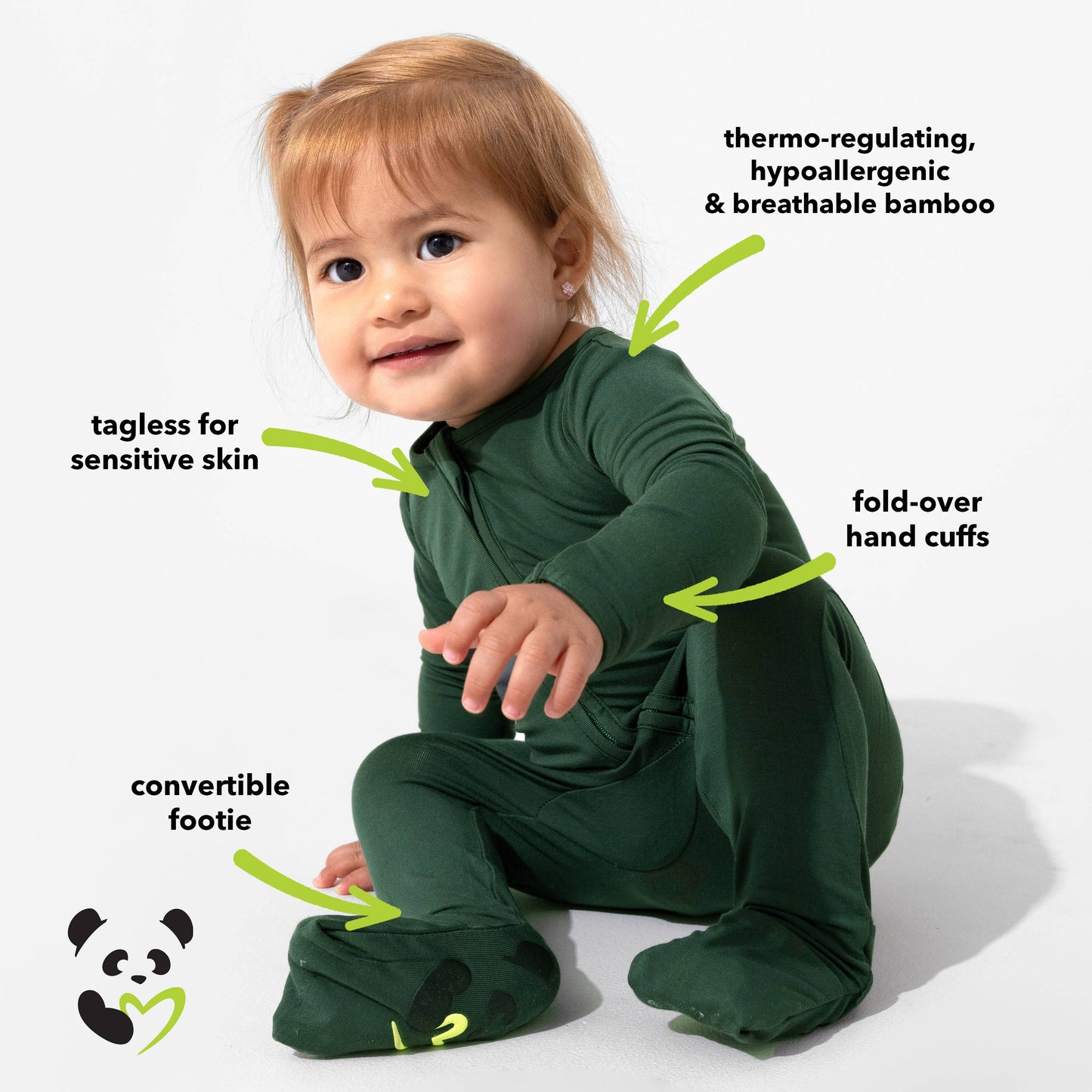 Safari Green Convertible Romper | Bellabu Bear